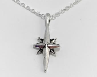 Silver Star Necklace/North Star Necklace/Silver North Star Necklace