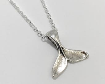 Silver Mermaid Tail Necklace/Silver Whale Tale Necklace/Mermaid Tail Necklace/Whale Tail Necklace