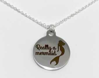 Mermaid  Necklace/Really A Mermaid Necklace/Silver Mermaid Necklace