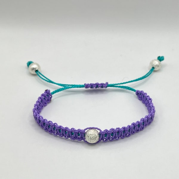 Mermaid Bracelet/Macrame Bracelet/Friendship Bracelet/Purple Mermaid Bracelet/Stardust Ball Bracelet/Under the Sea Bracelet