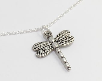 Silver Dragonfly Necklace/Large Dragonfly Necklace/Large Silver Dragonfly Necklace/Silver Outlander Dragonfly Necklace