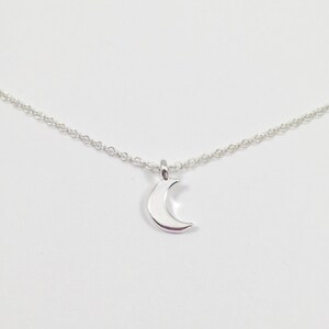 Moon Necklace/Silver Moon Necklace/Small Moon Necklace/Crescent Moon Necklace/Silver Crescent Moon Necklace zdjęcie 2