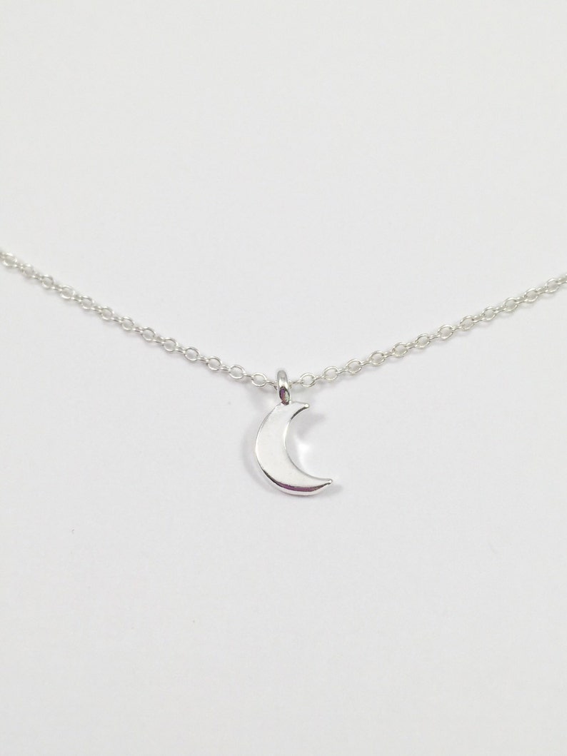 Moon Necklace/Silver Moon Necklace/Small Moon Necklace/Crescent Moon Necklace/Silver Crescent Moon Necklace zdjęcie 2