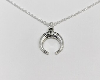 Double Horn Necklace/Silver Double Horn Necklace