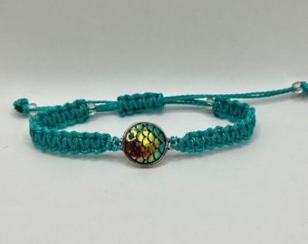 Mermaid Bracelet/Mermaid Scales Bracelet/Scales Bracelet/Turquoise Scales Bracelet/Macrame Bracelet/Turquoise Macrame Bracelet