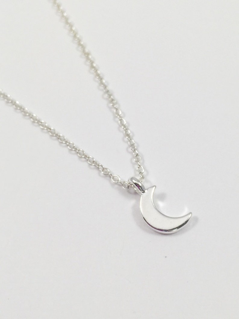 Moon Necklace/Silver Moon Necklace/Small Moon Necklace/Crescent Moon Necklace/Silver Crescent Moon Necklace zdjęcie 1