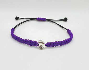 Conch Bracelet/Ursula Bracelet/Macrame Bracelet/Purple Macrame Bracelet/Under the Sea Bracelet