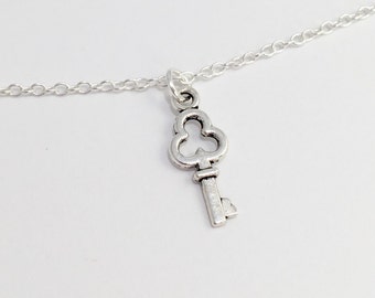 Silver Key Necklace/Dainty Key Necklace/Dainty Silver Key Necklace/Antique Silver Key Necklace