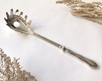 International Silver Pasta Server with Crystal Handle 