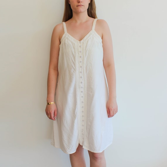 Vintage Embroidered White Sun Dress