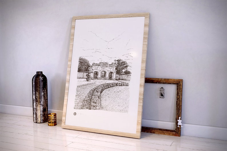 Hand-Drawn Pen & Ink Print - "The Citadel" (Charleston, SC) | Limited Edition, Signed Art Print | 10" X 13"