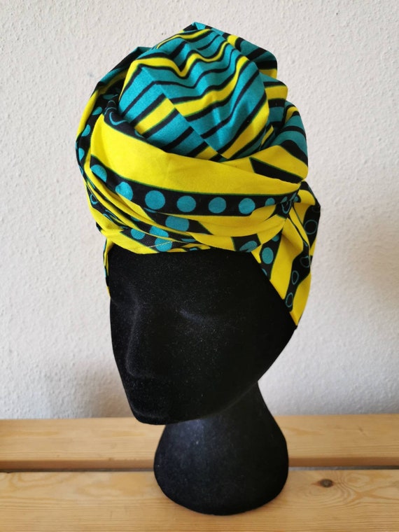Hand-Made African Scarf AFRICAN TRADITIONAL HAND MADE WAX PRINT HEADWRAP SCARF WOMEN  main image 3