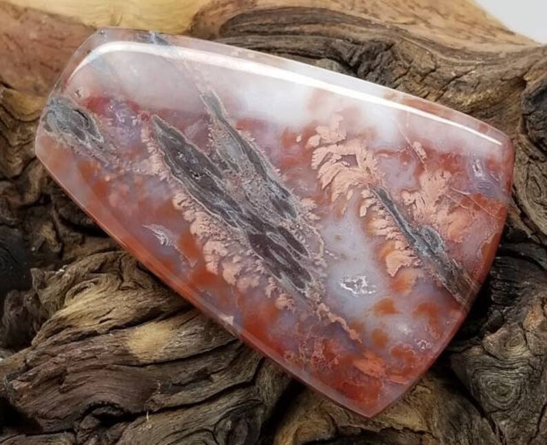 Cady Mountain Sicat Plume Agate Handmade Collector Cabochon