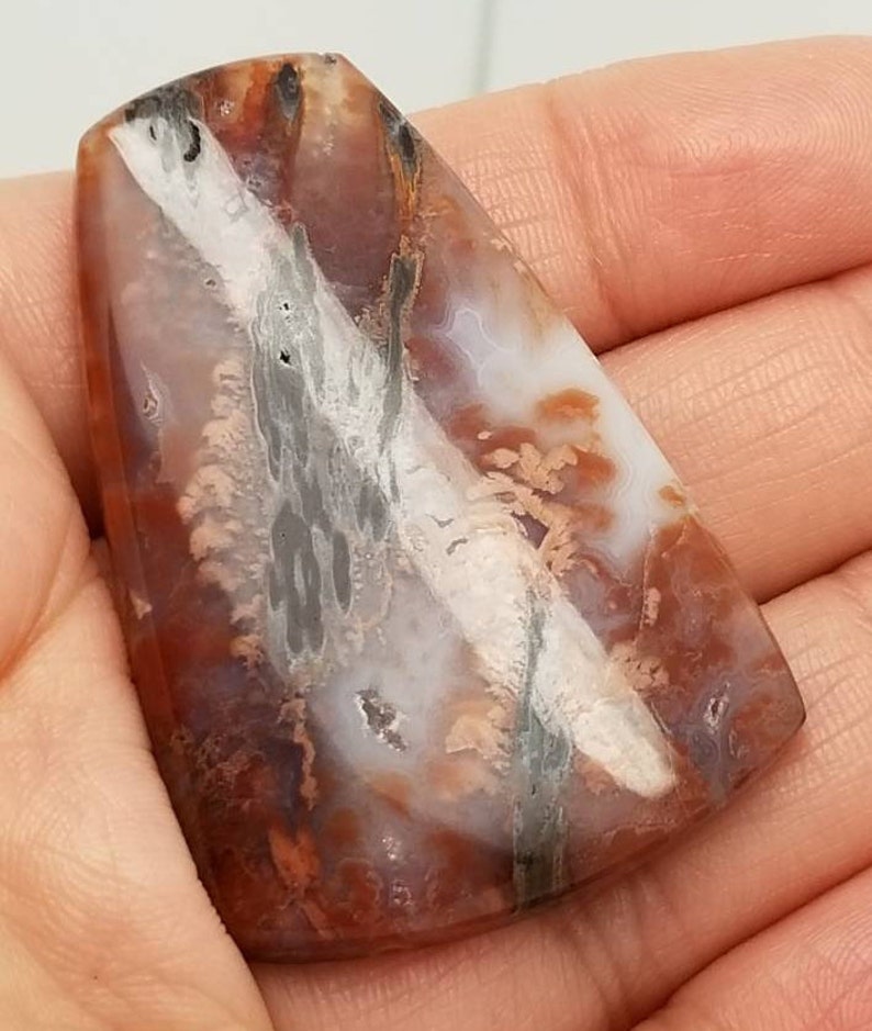 Cady Mountain Sicat Plume Agate Handmade Collector Cabochon
