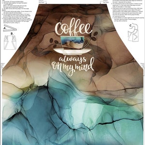 Barista Apron Panel - # DP27696-64 - by Northcott - 100% Cotton Woven Fabric Panel - Instructions for Sewing Printed on the Fabric