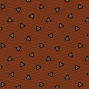 Prairie Dry Goods #R1759 Dk Rust - Waves - Marcus Fabrics - Reproduction Print - 100% Cotton Woven Fabric - Choose Your Cut