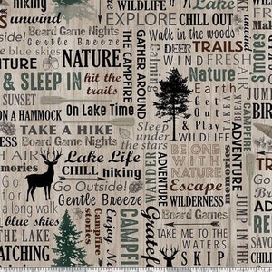Timeless Treasures - Lake House Words - Pattern #CD2280 - 100% Cotton Woven Fabric - Choose Cut