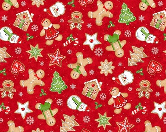 Rivestito di zucchero - Biscotti di Natale - Modello #DP27143-24 - di Northcott - Tessuto 100% cotone - Scegli il taglio