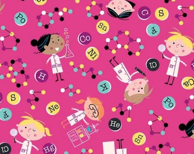 Girls in Science - STEM Squad - Pink Background - Pattern # DC9719-PINK ...