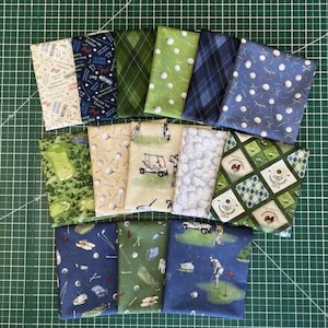 Tee Time - 14 Piece Golfing Fat Quarter Set - by Clothworks - Cotton Fabrics