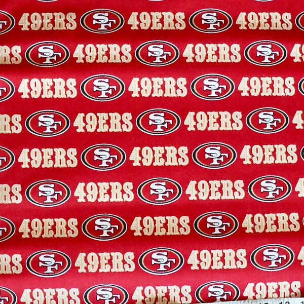 SAN FRANCISCO 49ERS, Licensed NFL Team Fabric, 100% Cotton Woven Fabric, Choose Your Cut