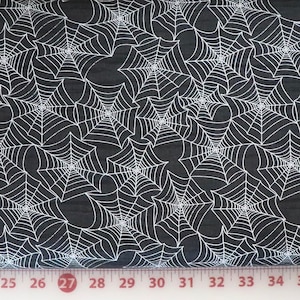 Gnome-ster mash - Spider Webs on Black - # 1828-82654-919 - by Wilmington Prints - 100% Cotton Woven Fabric - Choose Cut