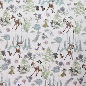REMNANT 12.5 Inches - Disney - Disney Bambi Nursery 72986 - Bambi and Friends - by Springs Creative - 100% Cotton Woven Fabric