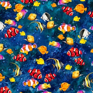 Underwater Fantasy Coral Reef Pattern # UNDF 4281 MU by P /& B Textiles 100/% Cotton Woven Fabric