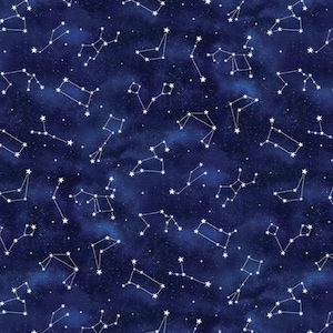 Timeless Treasures - Owl Will Always Love You - Constellations - # STAR-CD3245  NIGHT - 100% Cotton Woven Fabric - Choose Cut