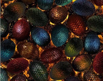 Dragon's Eggs - #FUN-CD2496  MULTI - from the Dragon's Lair Collection by Timeless Treasures - 100% Cotton Woven Fabric - Choose Cut