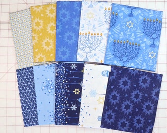 Festival of Lights - 10 Fat Quarters - by Andover - Celebrate Hanukkah - 100% Cotton Woven Fabrics