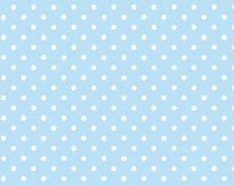 FLANNEL - Guess How Much I Love You™ 2020 Flannel Bunny Coordinating Dots - Light Denim - 100% Cotton Flannel By the Yard