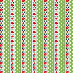 Sugarcube - Wallflowers Green - Patrón # 52737-5 - por Whistler Studios para Windham Fabrics - 100% tela tejida de algodón, elija su corte