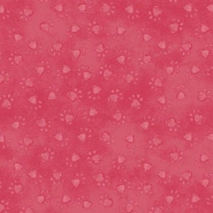 Remnant 17.5 Inches - Cat Rescue - #664-88 Red - Paw Toss - by Henry Glass - 100% Cotton Woven Fabric