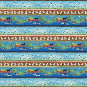 Dockside - Novelty Lake Stripe - # 9780-71 Multi - by Henry Glass - 100% Cotton Woven Fabric, Choose Your Cut