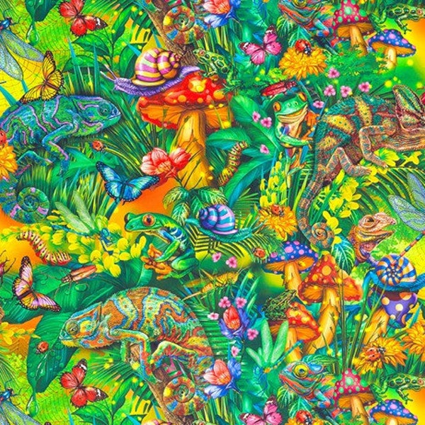 Fantastic Forest - Jungle Life - Pattern ATZD-20174-48 JUNGLE - by Robert Kaufman - 100% Cotton Woven Fabric - Choose Your Cut