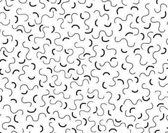 Sól i pieprz – Rambling Squiggles – #4955 WK – P & B Textiles – 100% bawełniana tkanina tkana – Wybierz krój