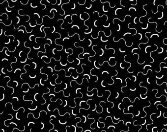 Sól i pieprz – Rambling Squiggles – #4955 KW – firmy P & B Textiles – 100% bawełniana tkanina tkana – Wybierz krój
