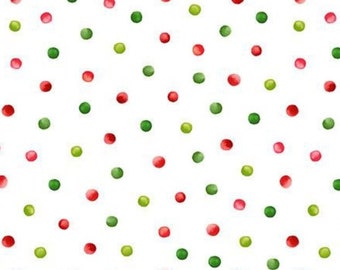 Remnants - Watermelon Dots - # DOT-CD1928  WHITE - by Timeless Treasures - Cotton Fabric