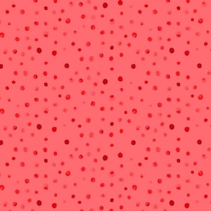 REMNANT 17 Inches - From the Heart Dots - by Clothworks - # Y3361-40 Dark Coral - 100% Cotton Woven Fabric