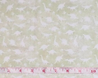 REMNANT 25 Inches - Dinosaur Friends Mini Dino Cream - Pattern # 6DIN-2 - by In the Beginning Fabrics - 100% Cotton Woven Fabric