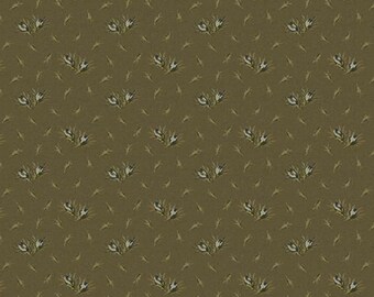 Garden Tale Flower Bud Mocha - #51192A-17 - by Windham Fabrics - Reproduction Fabrics - 100% Cotton Woven Fabric - Choose Your Cut