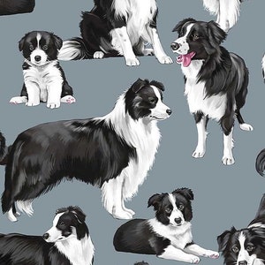 Border Collies - by Timeless Treasures - #7365 - Dogs - Pure Breed - Best in Show - 100% Cotton Woven Fabric