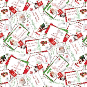 Cartas a Papá Noel - Cartas empaquetadas - Patrón n.° DP27128-10 - de Northcott - Tela tejida 100 % algodón - Elige el corte