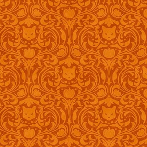 Hallow&#39;s Eve - oranje damast - patroon #27091-54 - door Northcott - 100% geweven katoen - kies je snit