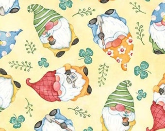 Better Gnomes and Gardens - Gnome Gardeners - Pattern #DDC11232-YELL-D - by Michael Miller - 100% Cotton Woven Fabric - Choose Your Cut