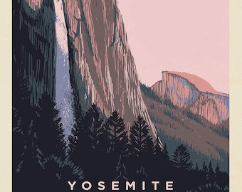 National Parks Poster Panel Yosemite by Riley Blake - #PD13298 - Measures 36 x 43.5 Inches - 100% Cotton Woven National Park Fabric