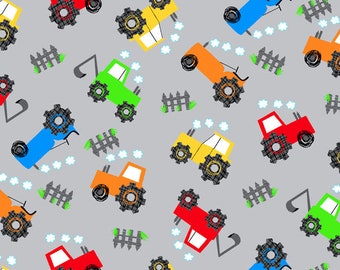 Tractors Custom Cuts Available Comfy Flannel Prints Cuts Will be Continuous 100/% Cotton FLANNEL Fabric Gray Sold by the Yard