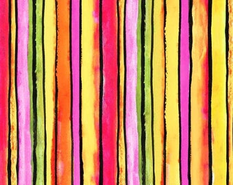 BTY Around the Farm Stripe Fabric 100/% Cotton