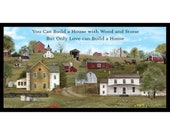 Only Love Can Build A Home - Amish Farm Life - Pattern 4705 - Elizabeth Studio Headin 39 Home - 2 3 Yard Fabric Panel - 100 Cotton Woven